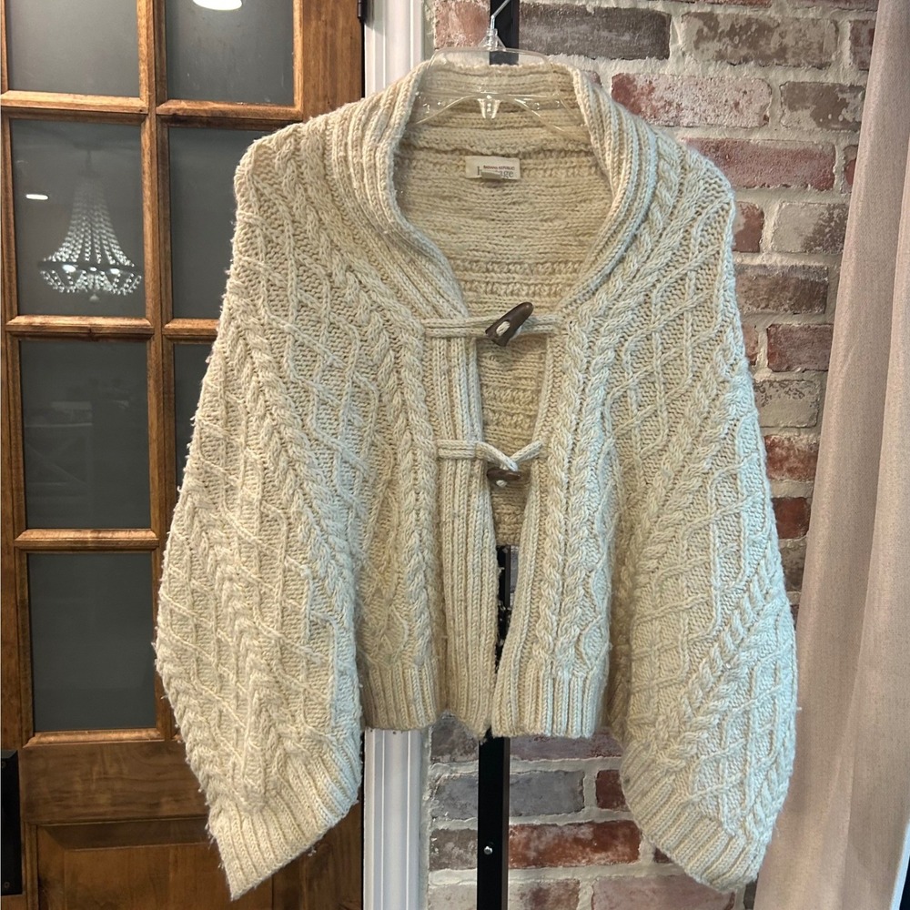Banana Republic Heritage Shawl Cardigan Women Cream Merino Wool Toggle Y2K XS/S